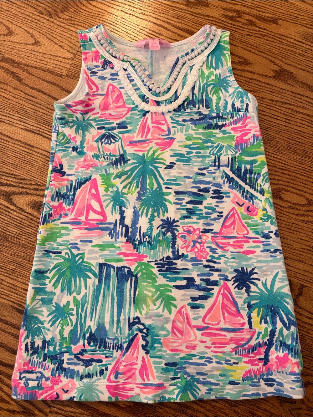 Lilly Pulitzer Girls' Tropical Sailboats dress